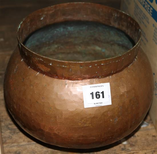 Oriental copper jardinere